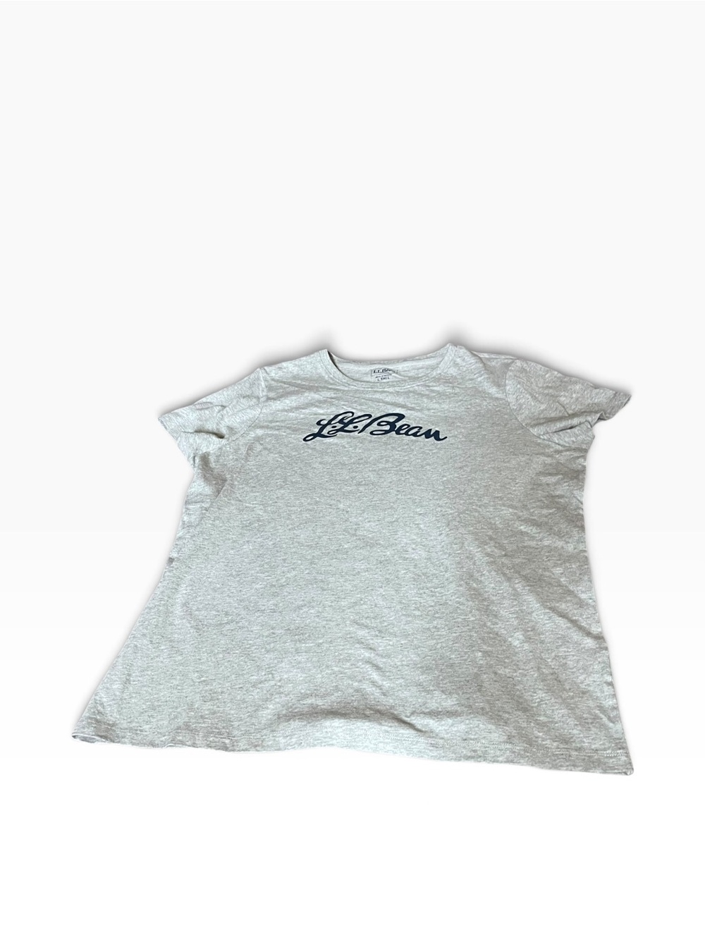 LL Bean Womens Large Tall Comfort Stretch PJ Top Short Sleeve Gray Shirt New NWT